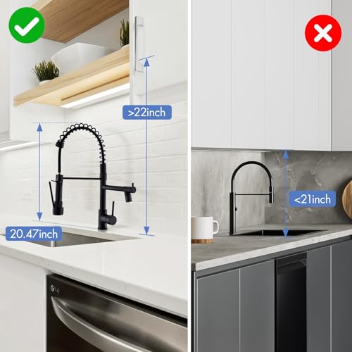 Image of AIMADI Kitchen Faucet,Black Kitchen Faucet,Commercial Pull Down Sprayer | Single Handle Single Hole Spring Kitchen Sink Faucet,Matte Black