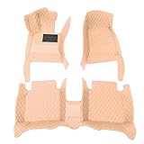 Muchkey Luxury Car Floor Mats Customize Your Personal Leather Car Mat Non-Slip Waterproof Floor Liners,for Mercedes Benz,for BMW,for Nissan,for Lexus,for Chevrolet,for Toyota Beige