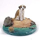 Conversation Concepts Everyday Life Collectible Saint Bernard Smooth Coat Figurine- Adorable Lifelike Figurine- Home Desk Nursery Décor Sculpture, Statue