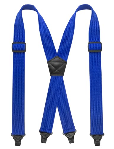 JEMYGINS Tirantes para hombre de exterior, tipo X, longitud ajustable con hebillas de plástico robustas, azul, M