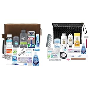 Men’s Premium 20-Piece Kit with Travel Size TSA Compliant Essentials & Women’s Premium 20-Piece Kit with Travel Size TSA Compliant Essentials in Stylish Cosmetic Bag