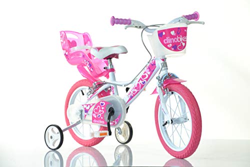 Dino Bikes Mädchen Kinderfahrrad weiß 164RN Mädchenfahrrad – 16 Zoll | TÜV geprüft | Original | Kinderrad mit Stützrädern Das Fahrrad als Geschenk Mädchen – Bild 3