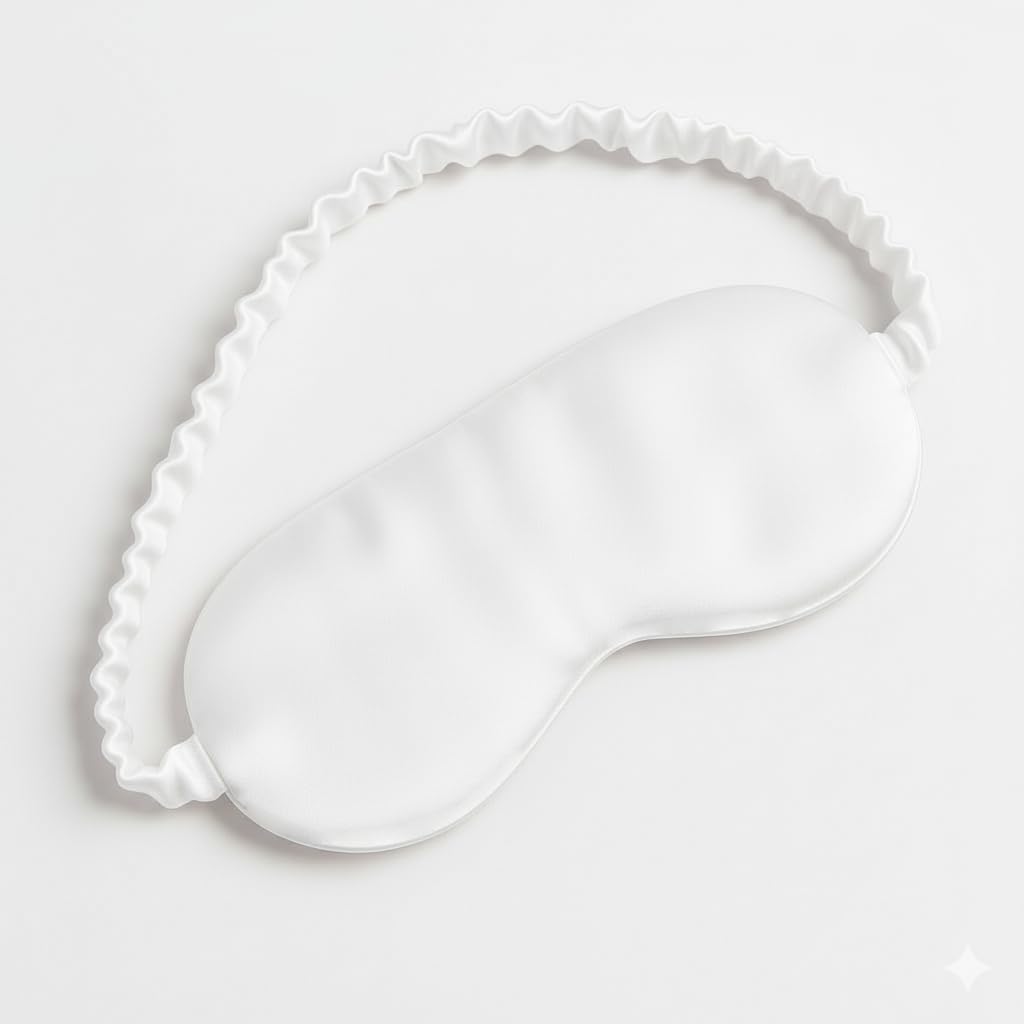 ud Women’s Sleep Eye Mask | Super Soft & Silky Smooth Blindfold for Night Sleep, Travel & Relaxation | Breathable, Light-Blocking & Comfortable Design (White)-picture-10