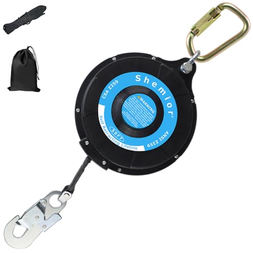 Image of 50FT Self Retracting Lifeline, Shemior Retractable Safety Lanyard, Web SRL | Safety Harness Fall Protection Kit, Fall Arrestor, Srl Fall Protection, Retractable Lanyard, Safety Harness Yoyo