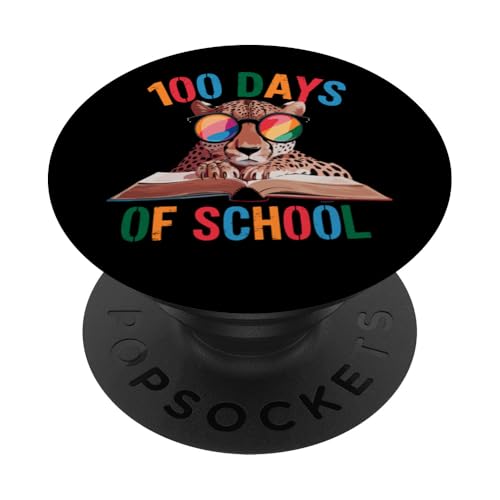 Leopard 100 Days Cheetah, 100e jour d'école PopSockets PopGrip Adhésif