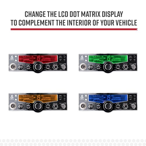 Cobra 29LX AM/FM Professional CB Radio - Emergency Radio, Travel Essentials, NOAA Weather Channels and Emergency Alert System, Selectable 4-Color LCD, Auto-Scan, Black - Image 6