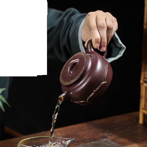 Bouilloire à thé 350 ML argile violette théière artisanale ornements traditionnels - 7