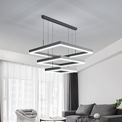 Chandelier LED 102W suspendu au design géométrique haut de gamme