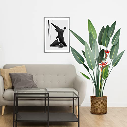Artificial Silk Bird Of Paradise Tree With Flowers - 5 Ft Tall Faux Plant For Home Office Decor, Banana Leaf Potted Tropical Palm Tree,Indoor Outoor Space Design. (Bird Of Paradise Tree) #TOP1