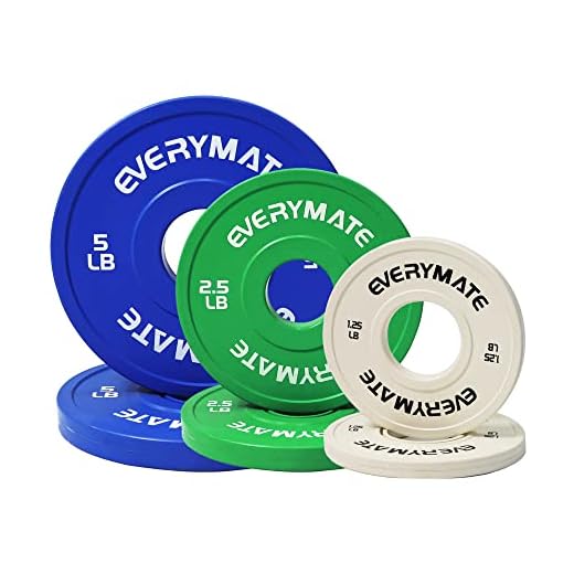 EVERYMATE Change Weight Plates 1.25LB 2.5LB 5LB Fractional Plate Olympic Bumper Plates for Cross Training and Olympic Weightlifting,17.5LB Weights Plates Set