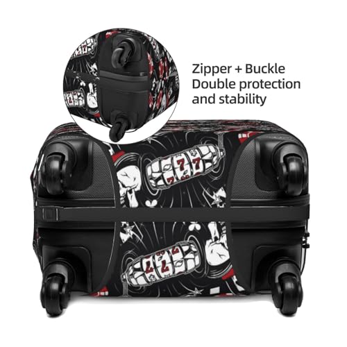Vintage Skull Casino Print Washable Luggage Cover - Fashion Suitcase Protector Fits 18-32 Inch Luggage4