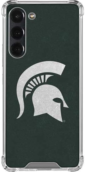 Skinit Clear Phone Case Compatible with Galaxy S23 Plus - Officially Licensed Michigan State University Green Basketball Design
