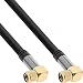 Produktbild InLine 69150G Premium SAT-Anschlusskabel, 4x geschirmt, 2x F-Stecker gewinkelt, >110dB, schwarz, 0,5m