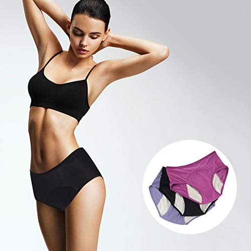 ABOOFAN 3 Peças Femininas Cuecas de Período Menstrual Calcinha de Algodão de Período Menstrual Cueca