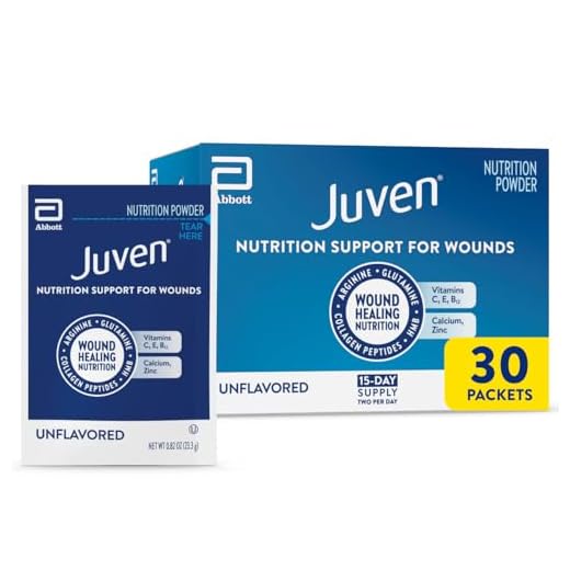 Juven Therapeutic Nutrition Drink Mix Powder for Wound Healing Support, Includes Collagen Protein, Unflavored, 30 Count