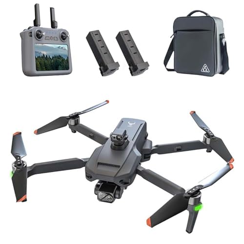 Ledovan SG909 Drone con cámara 4K para adultos, estabilización cardán de 3 ejes, transmisión de vídeo a 6 km, mando a distancia RC con pantalla, obstáculos de 360°, cuadricóptero plegable, 2 pilas