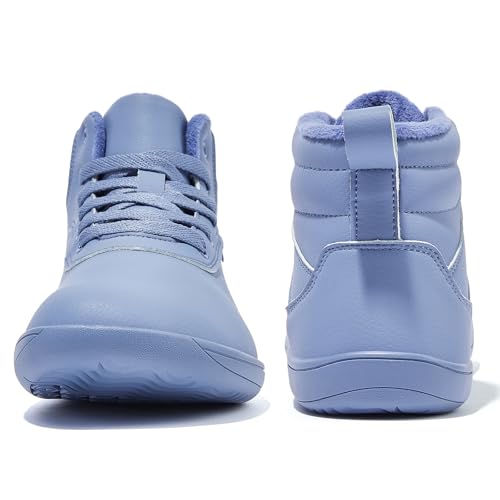 Image of HOBIBEAR Womens Winter Barefoot Shoes Men Wide Toe Box Warm Faux Fur Lined Ankle Sneakers