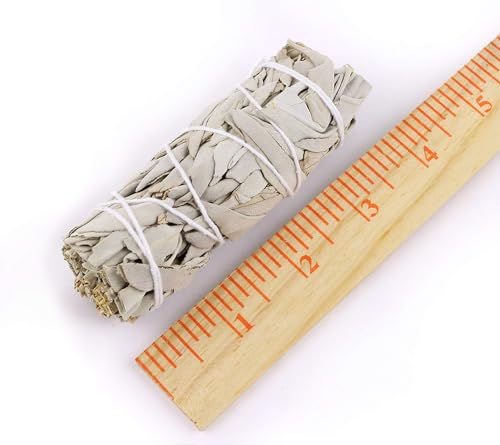Ancient VEDA 6" White Sage Smudge Sticks for Cleansing House, Meditation, Yoga, Negative Energy Cleanse, and Smudging with Starter Guide | 6 Inch Organic California White Sage Bundles (6 Pack)