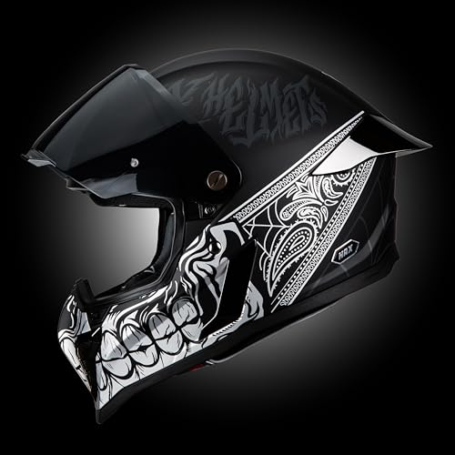 Image of HAX Full Face Motorcycle Helmet for Adult Men and Women, DOT & ECE 22.06 Certified - Powersports Advanced Ventilation Motocross Helmet for Motorbike Street Bike