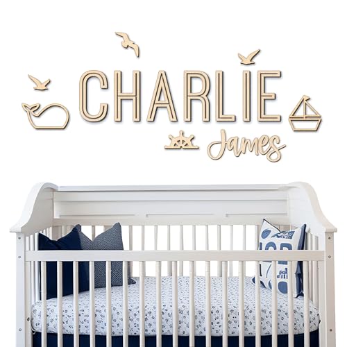 Custom Baby Name Sign for Nursery – Personalized Wood Wall Letters, Wooden Baby Room Decor, Kids Name Sign Gift, Custom Nursery Wall Art