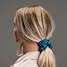 Silk Scrunchies for Hair 100% Mulberry Silk Hair Ties 3 Pack(Pink, Peacock Blue, Apricot)