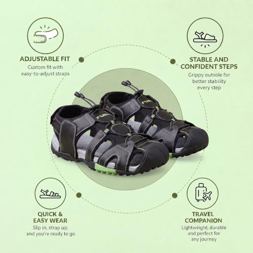 Image of FUEL Warrior Men's Fisherman Sandals - Comfortable, Breathable & Flexible Outdoor Sandals with Protective Toe, Anti-Skid Sole - Stylish Casual Beach & Sports Footwear
