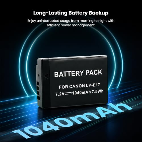 Image of Simpex LP-E10 Rechargeable Camera Battery 7.4V Li-ion Replacement Battery Compatible with Canon EOS 1100D, EOS 1200D, EOS 1300D, EOS Kiss X50, Kiss X70, EOS Rebel T3, T5 & T6 DSLR Cameras(Black)