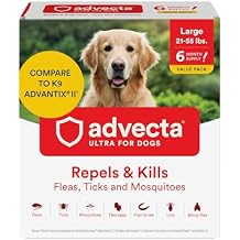 Advecta Ultra للوقاية من البراغيث والقراد للكلاب - علاج ومكافحة البراغيث والقراد للكلاب الكبيرة - طارد البعوض - قطرات موضعية سريعة المفعول مقاومة للماء، إمداد لمدة 6 أشهر