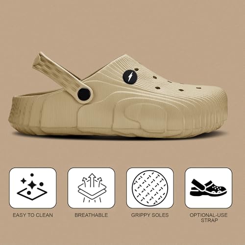 Image of BRUTON Premium Classic Casual Clogs /Sandals with Adjustable Back Strap for Adults | Comfortable & Light Weight | Stylish & Anti-Skid | Waterproof & Daily Mules for Gents /Boys