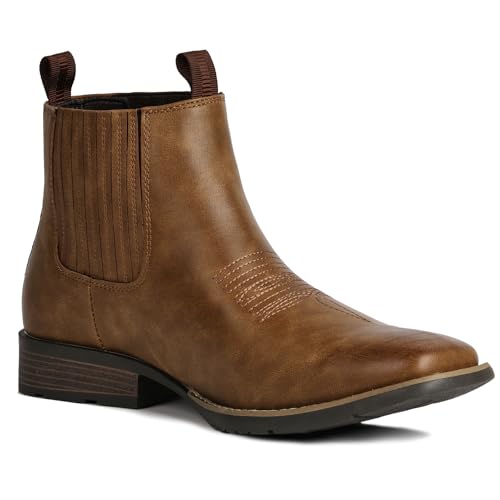 Image of IUV Cowboy Boots For Men Square Toe Ankle Boots