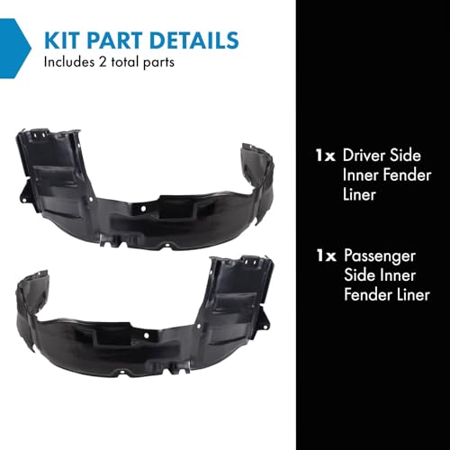 Image of TRQ Inner Fender Liner Set Compatible with 1999-2001 Mitsubishi Galant MI1248104 MI1249104