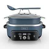 Ninja MC2001 PossibleCooker PRO Plus, 8.5-QT Multicooker, 9 Functions, Slow Cook, Sear, Sauté, Proof, Pasta/Rice, Replaces 16 Kitchen Tools, Oven-Safe Ceramic Pot, Powerful 1400-Watt, Blue Macaron