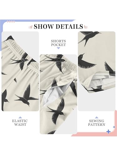 Farmhouse Swallow Silhouette Boys Pants for Kids Jogger Pants with Pockets S4