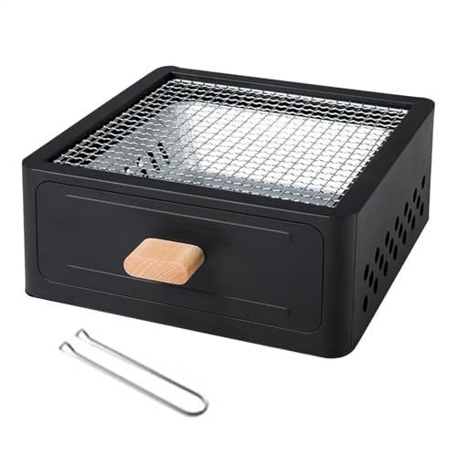 Barbacoa de camping – Barbacoa portátil de carbón vegetal, escritorio | piscina de carbón vegetal extensible, parrilla para ahumar y camping fuego para cocinar y hacer senderismo