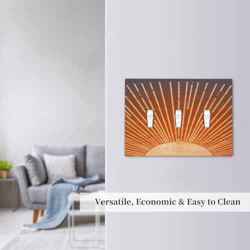 Couvre-interrupteur décoratif 3 interrupteurs soleil bohème - 8