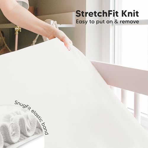 Image of KeaBabies 2pk Baby Crib Sheets for Boys Girls, 52x28 Fitted (Soft White) | Viscose Derived from Bamboo, Toddler Bed Sheets Neutral, Fitted Crib Mattress Sheet for Standard Baby Bedding, Soft, Cozy