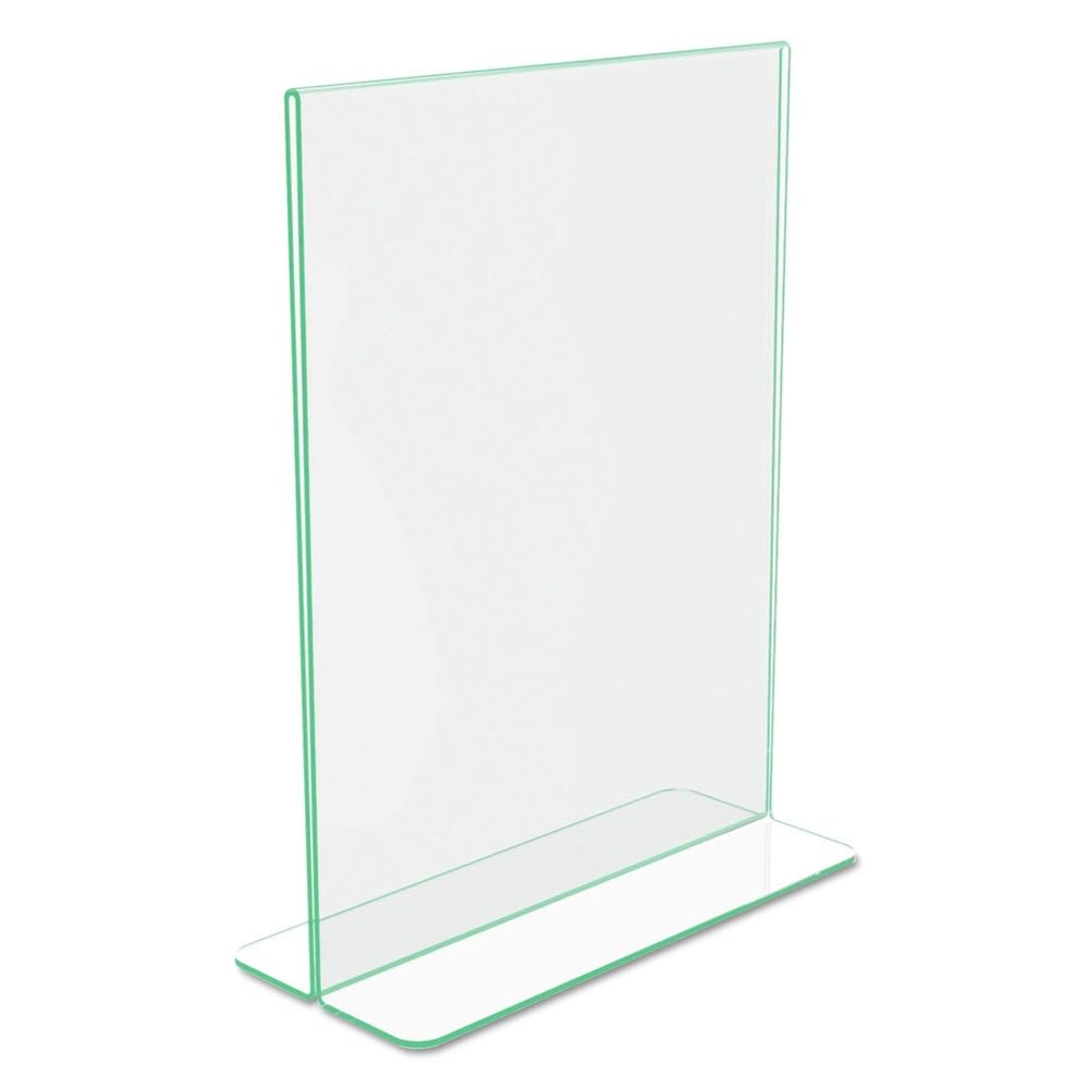 deflect-o 5991790 Superior Image Premium Green Edge Sign Holder- Acrylic- 8-1/2 x 11- Clear