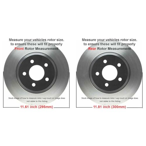 Image of Detroit Axle - Brake Kit for Mercedes-Benz C230 C250 C300 Drilled & Slotted Brakes Rotors and Ceramic Brake Pads Front and Rear Replacement