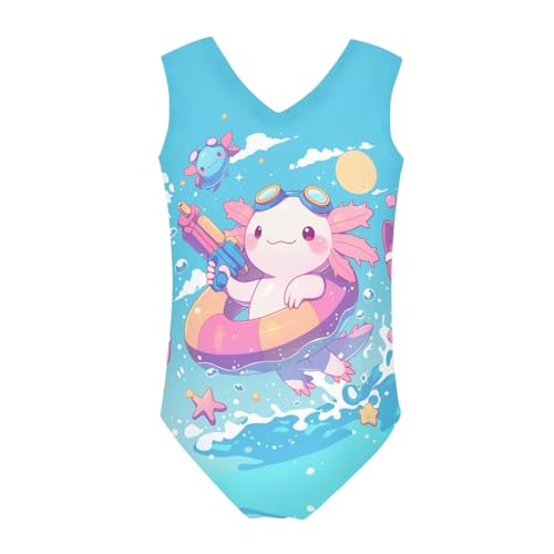 Image of Girls Swimsuits Size 3-14 Kids Summer Sleeveless One Piece Bathing Suit Beach V-Neck