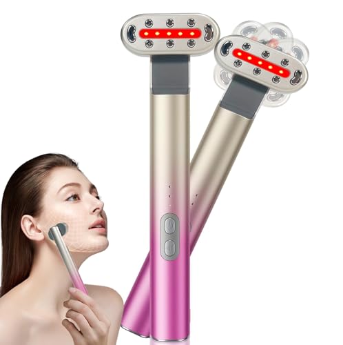 CXGTCI Varinha de Terapia de Luz Vermelha para Rosto E Pescoço, 7 Cores Led 3 Força Vibração Disposi