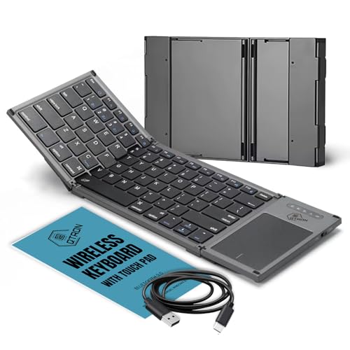 Générique Clavier Pliable sans Fil Portable, Compact et Fin, Gris (B066T)