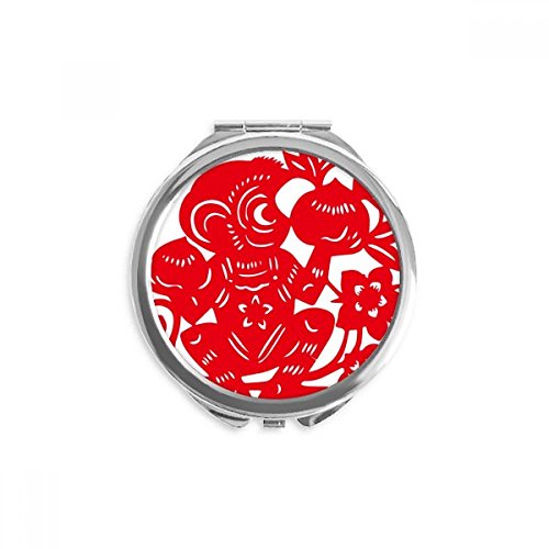 Miroir de poche signe chinois pour retouches maquillage faciles