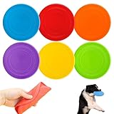Dischi volanti per cani Confezione da 6 dischi volanti in gomma morbida da 7 pollici Giocattoli interattivi per cani per addestramento, recupero, giochi all