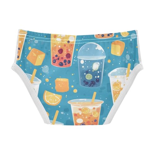 KLL Bubble Tea Pattern Toddler Boy Soft Briefs Breathable Children Panties2