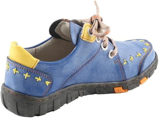 TMA EYES Women's Leather Soft Sole lace-up Fashion Shoes with Hand-Stitched Design - Image 2