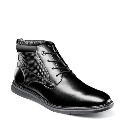 Nunn Bush Men's Chase Plain Toe Chukka Contemporary Fashion Boot Ankle, Black, 10.5