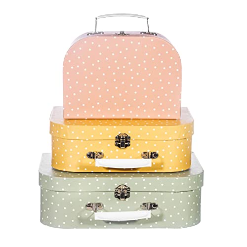 Sass & Belle Earth Tones Lot de 3 valises à Pois Multicolore