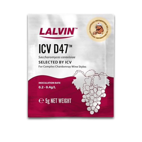 Lalvin D47 Weinhefe (5 Pack) - Hefe für Met - Machen Sie Wein Met Apfelwein Kombucha zu Hause - 5 g Beutel - Saccharomyces cerevisiae - Verkauft von CAPYBARA Distributors Inc.