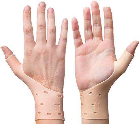 EXCELYFE Breathable Gel Wrist Support Braces with Thumb Stabilizer for Right & Left Hand | Proven to Relieve Pain Including Arthritis, Rheumatism, Carpal Tunnel | Soft, Comfortable & Light Weight