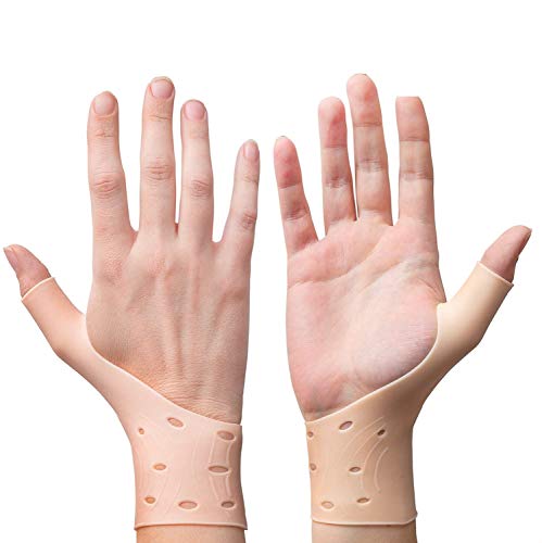 EXCELYFE Breathable Gel Wrist Support Braces with Thumb Stabilizer for Right & Left Hand | Proven to Relieve Pain Including Arthritis, Rheumatism, Carpal Tunnel | Soft, Comfortable & Light Weight